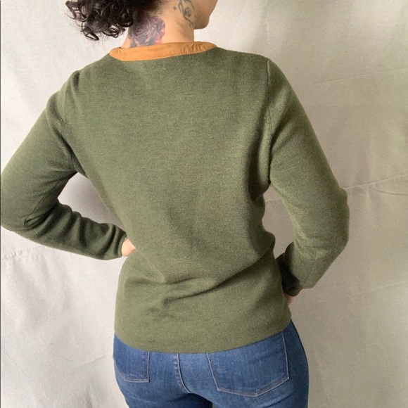 J. MCLAUGHLIN Merino Wool Suede Trim Zip Cardigan - Picture 3 of 6